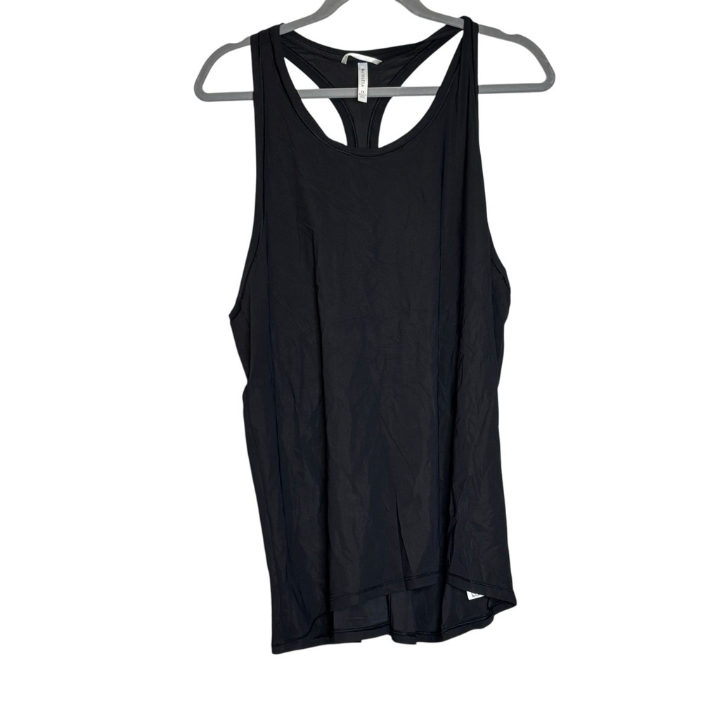 Athleta Women Activewear Tank Top 1X Black Zip Pocket‎ Racerback Sleeveless